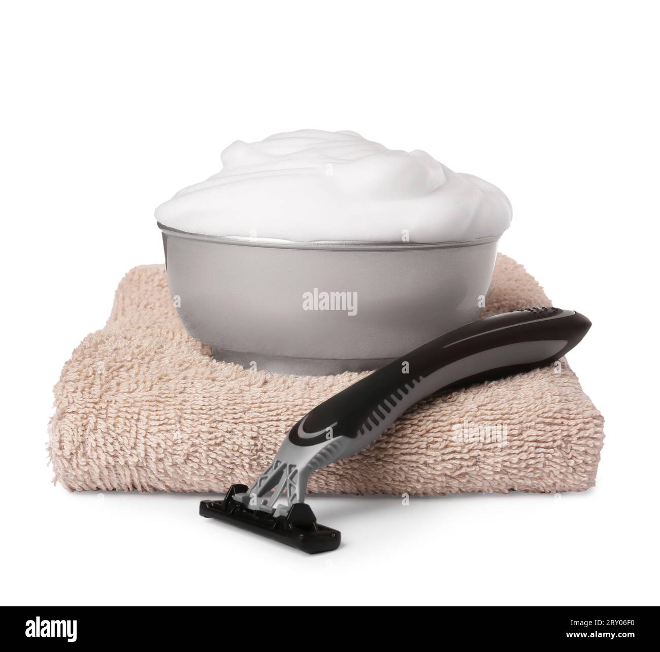 Different men`s shaving accessories on white background Stock Photo Alamy